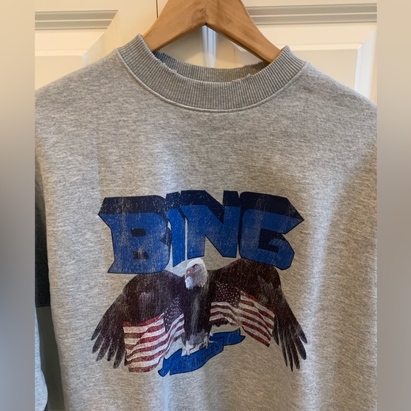 Anine Bing Vintage Bing Sweatshirt Eagle Blue & Grey Size XS NEW RARE - Picture 16 of 16